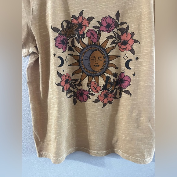 NEW Lucky Brand SZ Large Sun and Moon Floral Print Graphic Tee Shirt - Picture 5 of 11